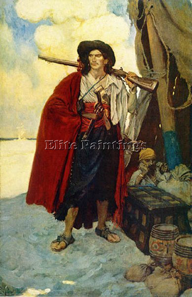 HOWARD PYLE THE PIRATE WAS A PICTURESQUE FELLOW ARTIST PAINTING REPRODUCTION OIL