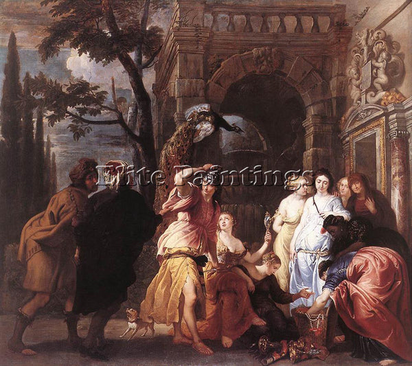 BELGIAN QUELLIN ERASMUS II ACHILLES AMONG THE DAUGHTERS OF LYCOMEDES OIL CANVAS