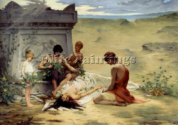 FRENCH QUINSAC PAUL FRANCOIS DEATH OF POLYXENA ARTIST PAINTING REPRODUCTION OIL