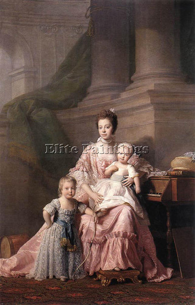 ALLAN RAMSAY QUEEN CHARLOTTE WITH HER TWO CHILDREN ARTIST PAINTING REPRODUCTION
