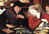 BELGIAN REYMERSWAELE MARINUS VAN THE BANKER AND HIS WIFE ARTIST PAINTING CANVAS