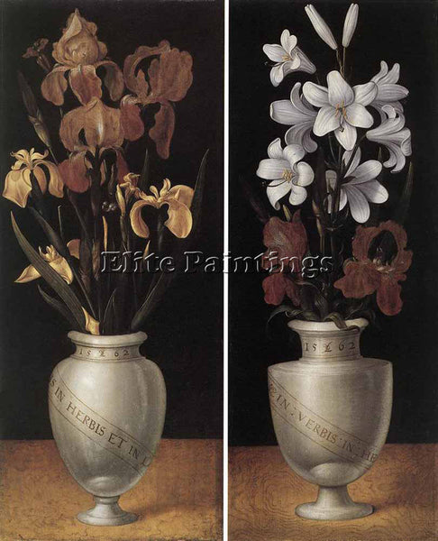 GERMAN RING LUDGER TOM THE YOUNGER VASES OF FLOWERS ARTIST PAINTING REPRODUCTION