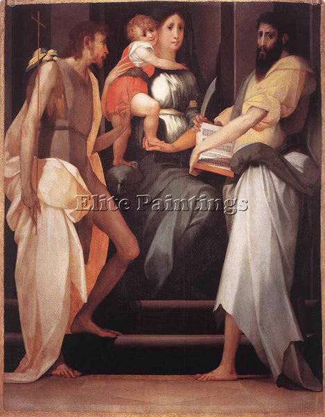 ROSSO FIORENTINO MADONNA ENTHRONED BETWEEN TWO SAINTS ARTIST PAINTING HANDMADE