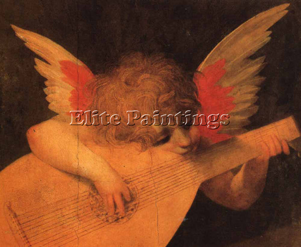 ROSSO FIORENTINO MUSICIAN ANGEL ARTIST PAINTING REPRODUCTION HANDMADE OIL CANVAS