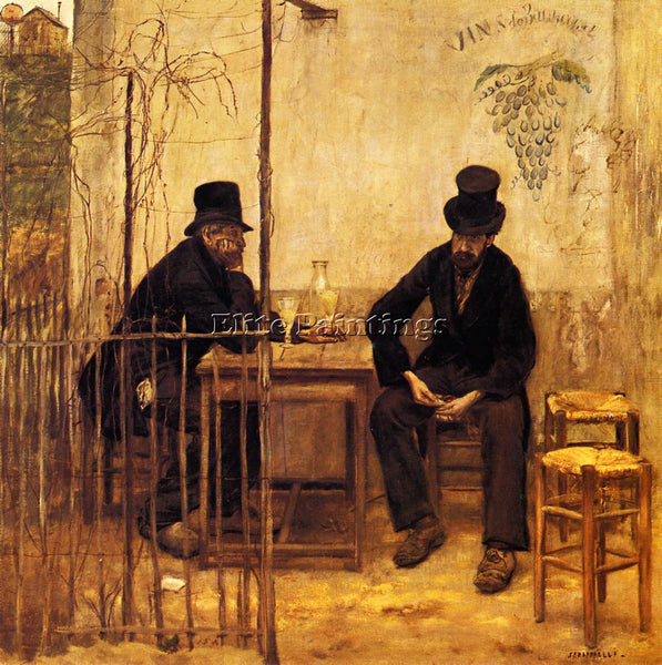 JEAN FRANCOIS RAFFAELLI THE ABSINTHE DRINKERS ARTIST PAINTING REPRODUCTION OIL