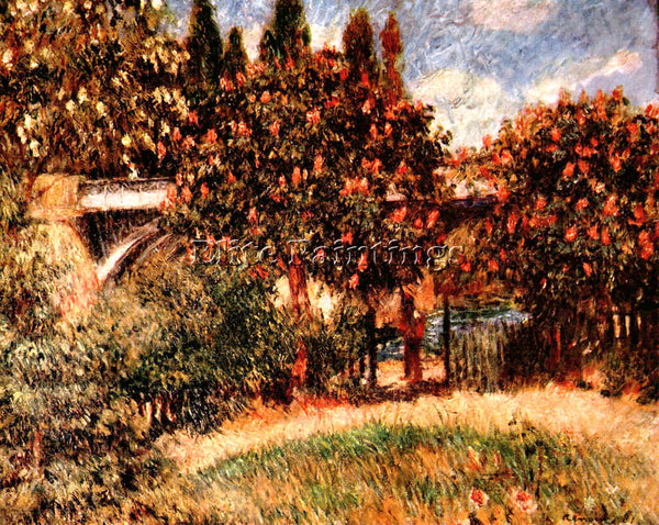 RENOIR RAILWAY BRIDGE OF CHATOU ARTIST PAINTING REPRODUCTION HANDMADE OIL CANVAS