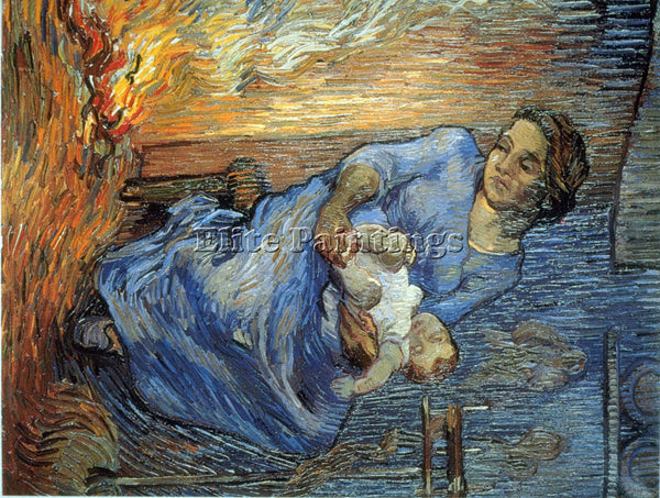 VAN GOGH RAKE ARTIST PAINTING REPRODUCTION HANDMADE OIL CANVAS REPRO WALL  DECO