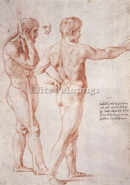 RAPHAEL NUDE STUDY ARTIST PAINTING REPRODUCTION HANDMADE CANVAS REPRO WALL DECO