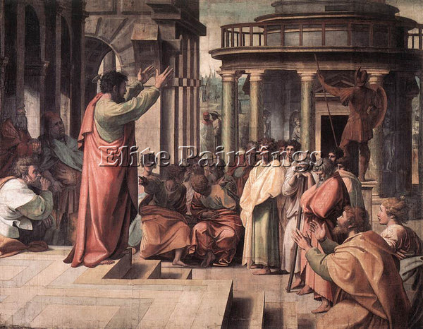 RAPHAEL ST PAUL PREACHING IN ATHENS ARTIST PAINTING REPRODUCTION HANDMADE OIL