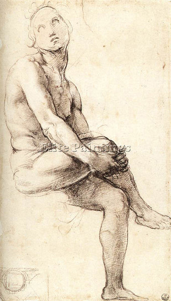 RAPHAEL STUDY FOR ADAM ARTIST PAINTING REPRODUCTION HANDMADE CANVAS REPRO WALL