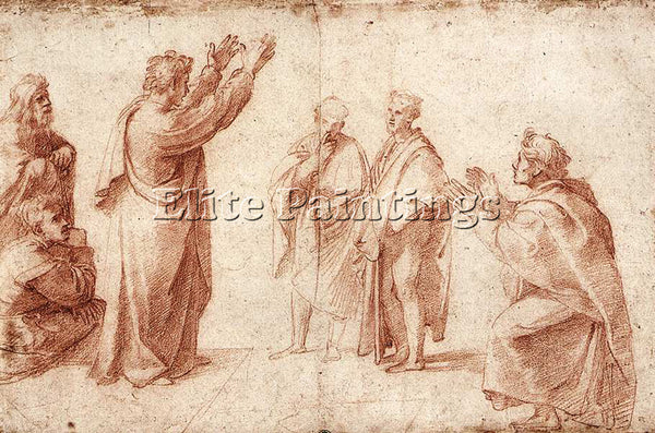 RAPHAEL STUDY FOR ST PAUL PREACHING IN ATHENS ARTIST PAINTING REPRODUCTION OIL
