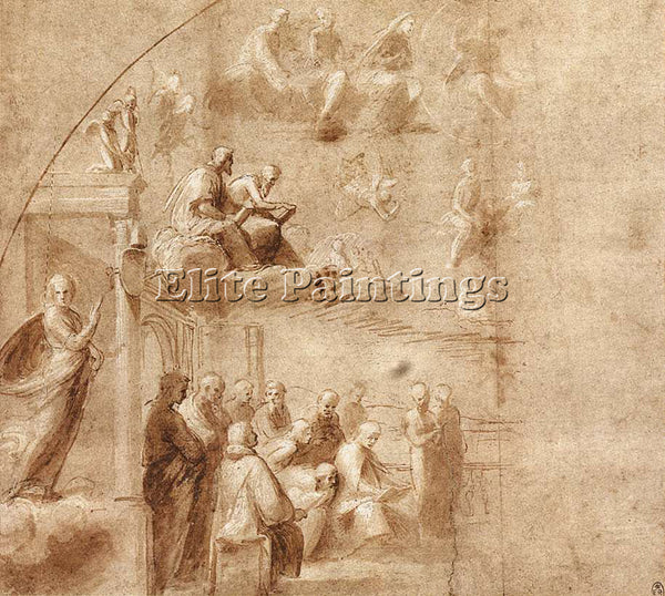 RAPHAEL STUDY FOR THE DISPUTA ARTIST PAINTING REPRODUCTION HANDMADE CANVAS REPRO
