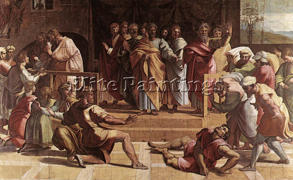 RAPHAEL THE DEATH OF ANANIAS ARTIST PAINTING REPRODUCTION HANDMADE CANVAS REPRO