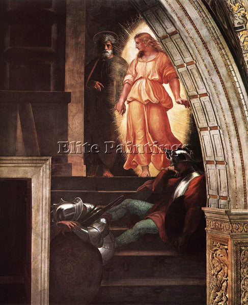 RAPHAEL THE LIBERATION OF ST PETER DETAIL3 ARTIST PAINTING REPRODUCTION HANDMADE