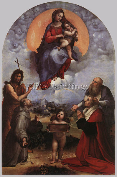 RAPHAEL THE MADONNA OF FOLIGNO ARTIST PAINTING REPRODUCTION HANDMADE OIL CANVAS