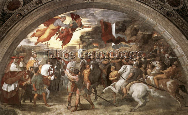 RAPHAEL THE MEETING BETWEEN LEO THE GREAT AND ATTILA ARTIST PAINTING HANDMADE