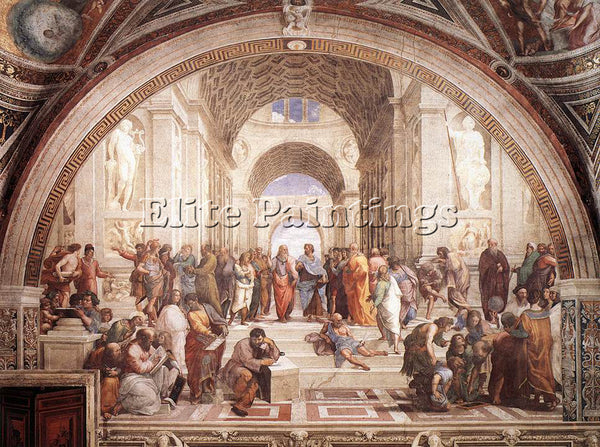 RAPHAEL THE SCHOOL OF ATHENS ARTIST PAINTING REPRODUCTION HANDMADE CANVAS REPRO