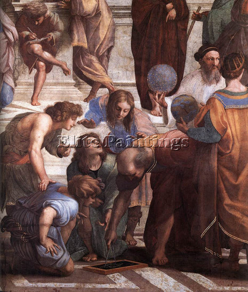 RAPHAEL THE SCHOOL OF ATHENS DETAIL3 ARTIST PAINTING REPRODUCTION HANDMADE OIL