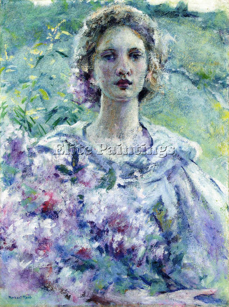 ROBERT REID GIRL WITH FLOWERS ARTIST PAINTING REPRODUCTION HANDMADE CANVAS REPRO