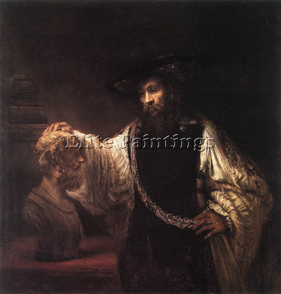 REMBRANDT ARISTOTLE WITH A BUST OF HOMER ARTIST PAINTING REPRODUCTION HANDMADE