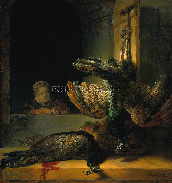 REMBRANDT DEAD PEACOCKS ARTIST PAINTING REPRODUCTION HANDMADE CANVAS REPRO WALL
