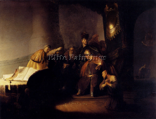 REMBRANDT REPENTANT JUDAS RETURNING THE PIECES OF SILVER ARTIST PAINTING CANVAS