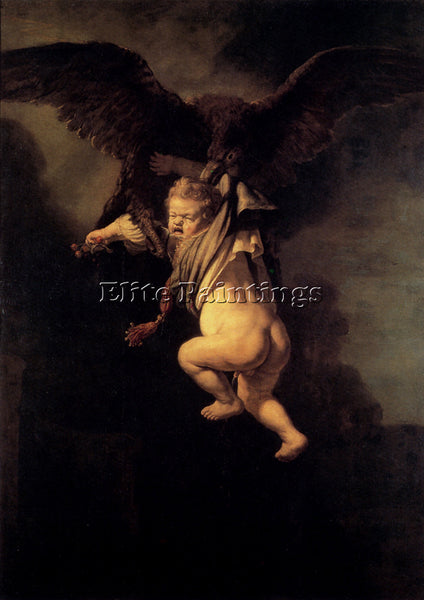REMBRANDT THE ABDUCTION OF GANYMEDE ARTIST PAINTING REPRODUCTION HANDMADE OIL