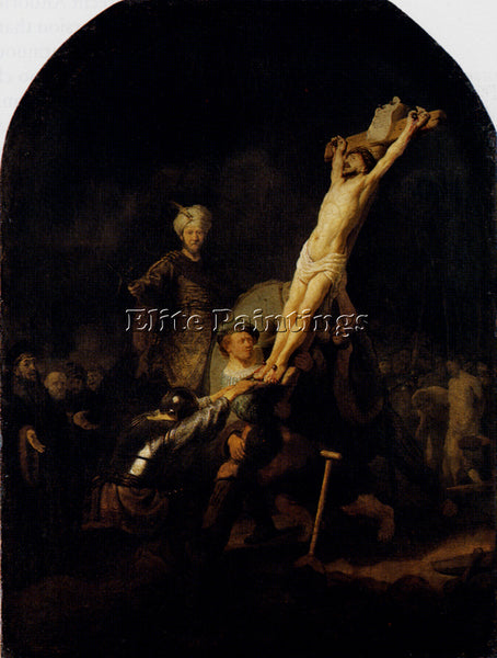 REMBRANDT THE ELEVATION OF THE CROSS ARTIST PAINTING REPRODUCTION HANDMADE OIL