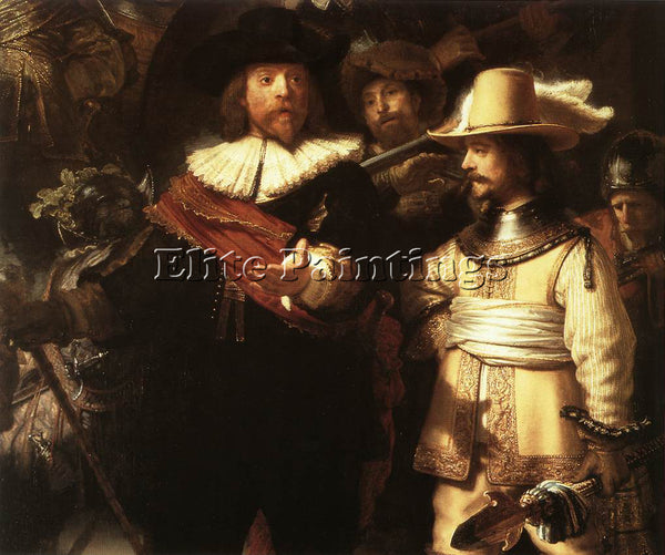 REMBRANDT THE NIGHTWATCH DETAIL1 ARTIST PAINTING REPRODUCTION HANDMADE OIL REPRO