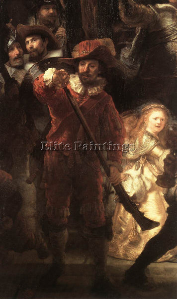 REMBRANDT THE NIGHTWATCH DETAIL2 ARTIST PAINTING REPRODUCTION HANDMADE OIL REPRO