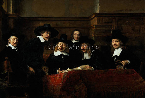 REMBRANDT THE SAMPLING OFFICIALS ARTIST PAINTING REPRODUCTION HANDMADE OIL REPRO