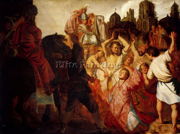 REMBRANDT THE STONING OF ST STEPHEN 1625 ARTIST PAINTING REPRODUCTION HANDMADE