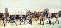 FREDERIC REMINGTON ATTACK ON THE SUPPLY TRAIN ARTIST PAINTING REPRODUCTION OIL