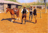 FREDERIC REMINGTON BUYING POLO PONIES IN THE WEST ARTIST PAINTING REPRODUCTION