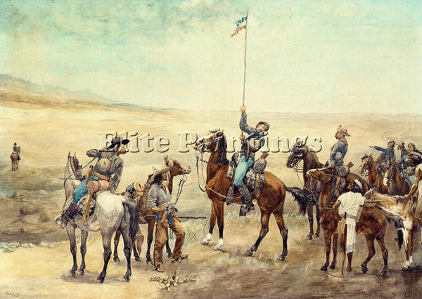 FREDERIC REMINGTON SIGNALING THE MAIN COMMAND ARTIST PAINTING REPRODUCTION OIL