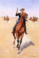 FREDERIC REMINGTON THE TROOPER ARTIST PAINTING REPRODUCTION HANDMADE OIL CANVAS