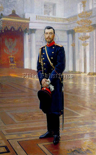 ILIYA REPIN PORTRAIT OF NICHOLAS II THE LAST RUSSIAN EMPEROR ARTIST PAINTING OIL
