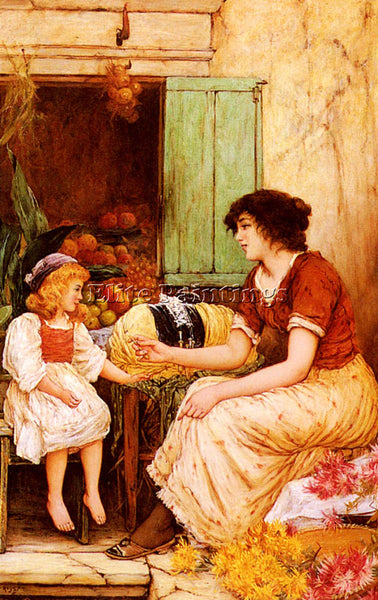 OLIVER RHYS A YOUNG LACEMAKER ARTIST PAINTING REPRODUCTION HANDMADE CANVAS REPRO