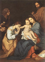 JUSEPE DE RIBERA THE HOLY FAMILY WITH ST CATHERINE ARTIST PAINTING REPRODUCTION