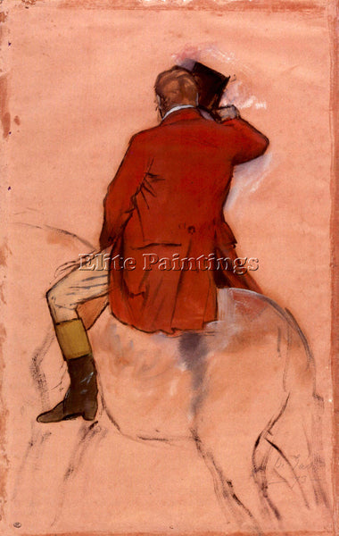 DEGAS RIDER WITH RED JACKET ARTIST PAINTING REPRODUCTION HANDMADE OIL CANVAS ART