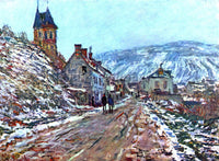 MONET ROAD TO VETHEUIL IN WINTER ARTIST PAINTING REPRODUCTION HANDMADE OIL REPRO