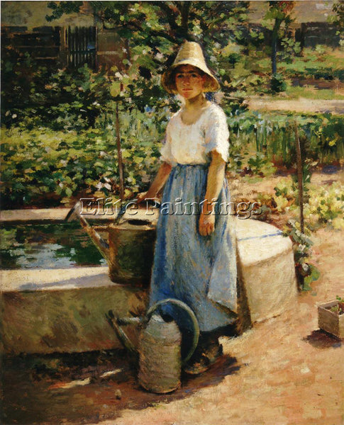 THEODORE ROBINSON AT THE FOUNTAIN2 ARTIST PAINTING REPRODUCTION HANDMADE OIL ART