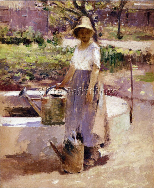 THEODORE ROBINSON AT THE FOUNTAIN ARTIST PAINTING REPRODUCTION HANDMADE OIL DECO