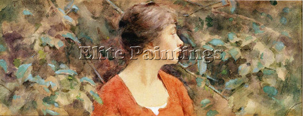 THEODORE ROBINSON LADY IN RED ARTIST PAINTING REPRODUCTION HANDMADE CANVAS REPRO