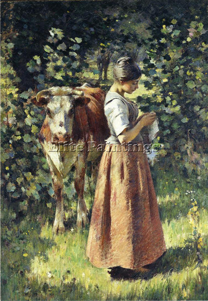 THEODORE ROBINSON THE COWHERD ARTIST PAINTING REPRODUCTION HANDMADE CANVAS REPRO