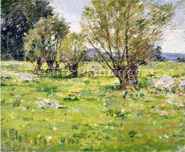 THEODORE ROBINSON WILLOWS AND WILDFLOWERS2 ARTIST PAINTING REPRODUCTION HANDMADE