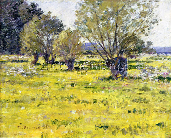 THEODORE ROBINSON WILLOWS AND WILDFLOWERS ARTIST PAINTING REPRODUCTION HANDMADE