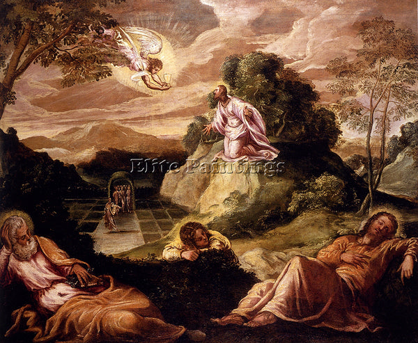 JACOPO ROBUSTI TINTORETTO ROBUSTI JACOPO AGONY IN THE GARDEN ARTIST PAINTING OIL