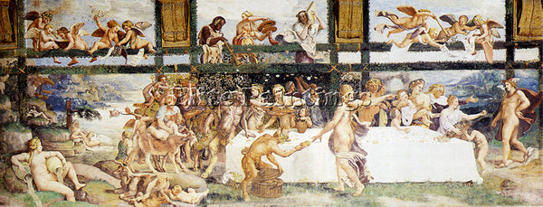 ITALIAN ROMANO GIULIO THE COUNTRY BANQUET ARTIST PAINTING REPRODUCTION HANDMADE