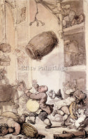 THOMAS ROWLANDSON A FALL IN BEER ARTIST PAINTING REPRODUCTION HANDMADE OIL REPRO